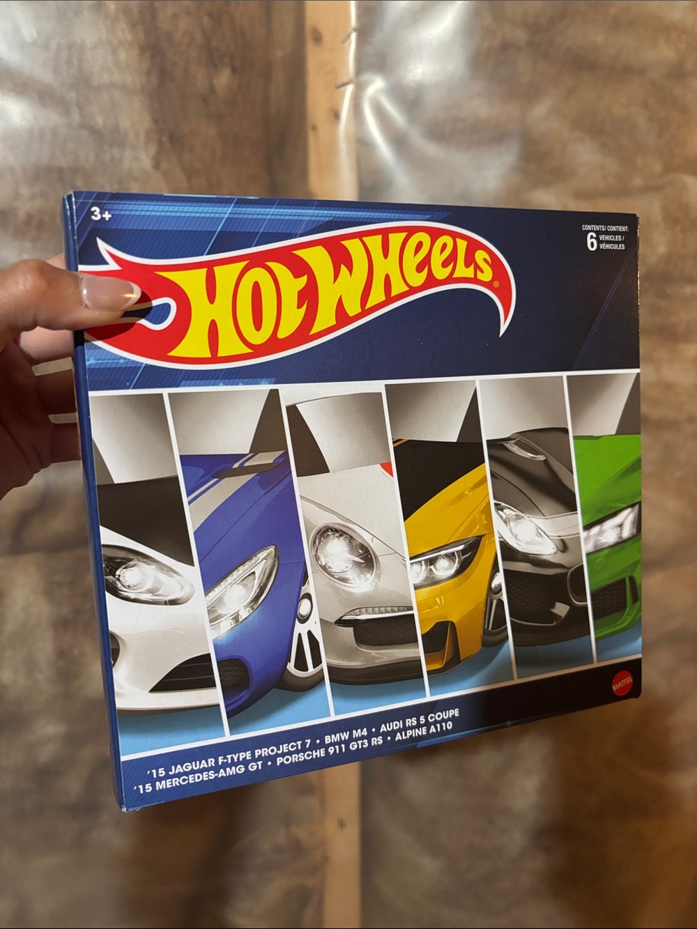 Hot Wheels 6-Car Assortment - Blue, Yellow, Green & White